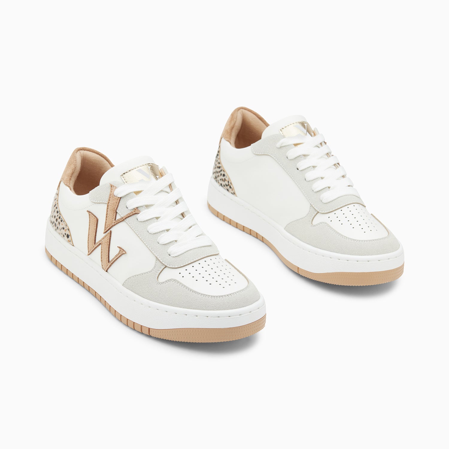 Esm e white and beige monogram sneakers Vanessa Wu