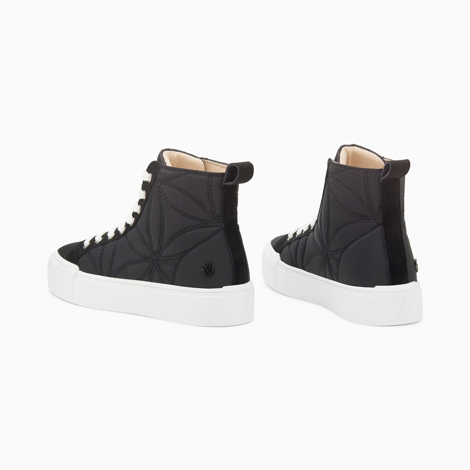 Nalya black high-top quilted sneakers • Vanessa Wu