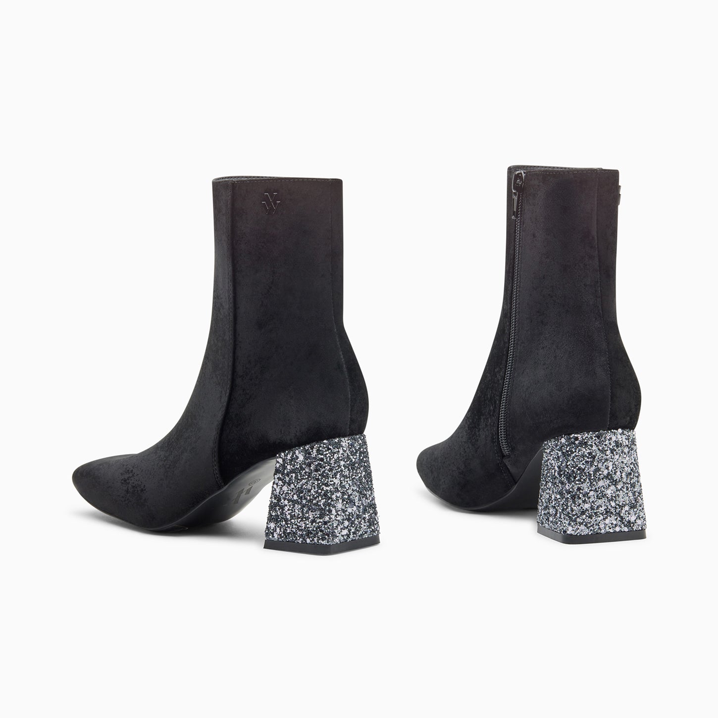 Black ankle boots shop with silver studs