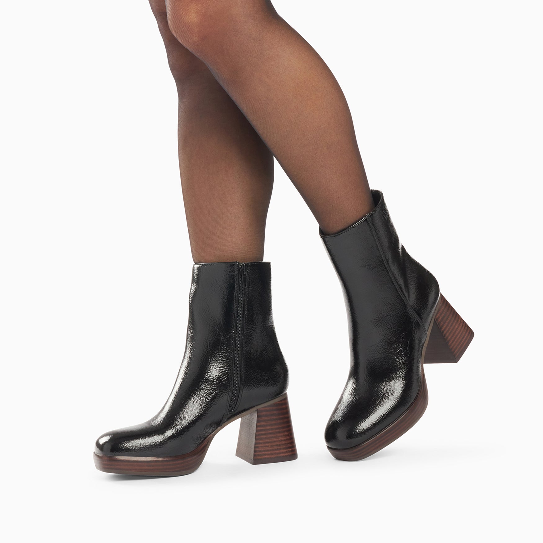 Bottines noires 2025 talon bois