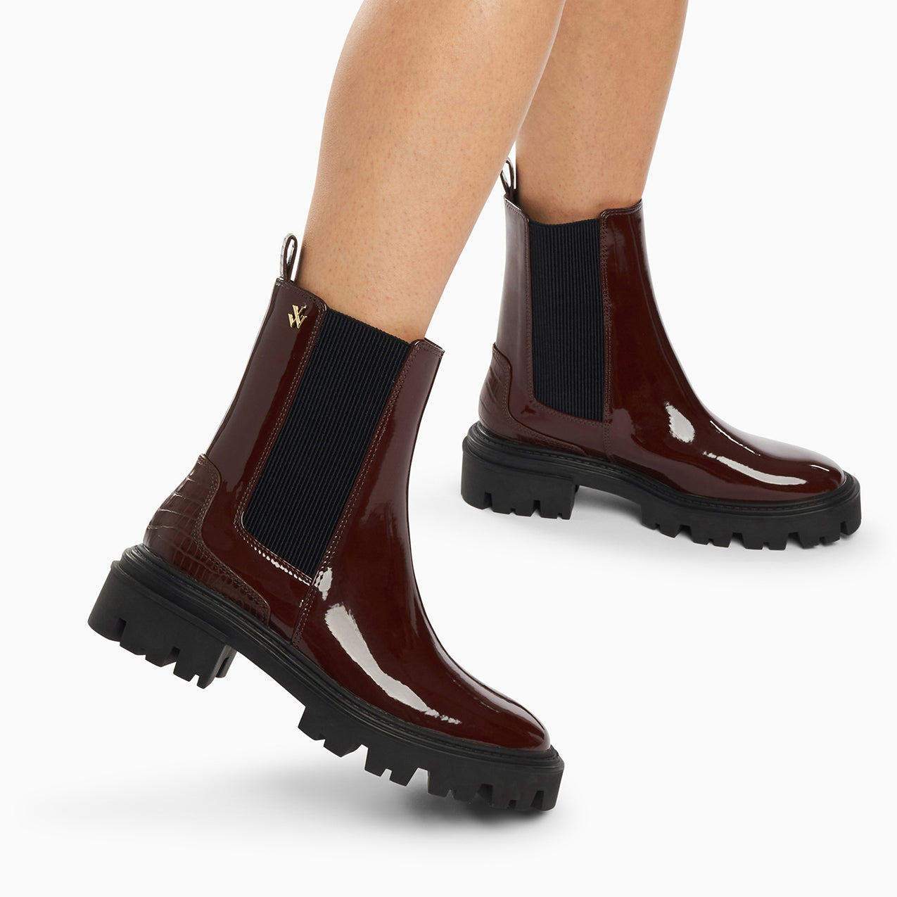 Maroon hotsell patent boots