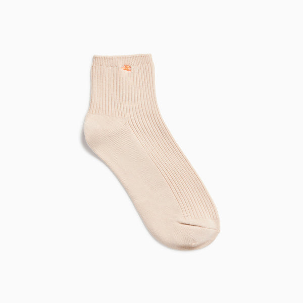 Chaussettes blanches côtelées avec logo - collaboration avec UNRUN