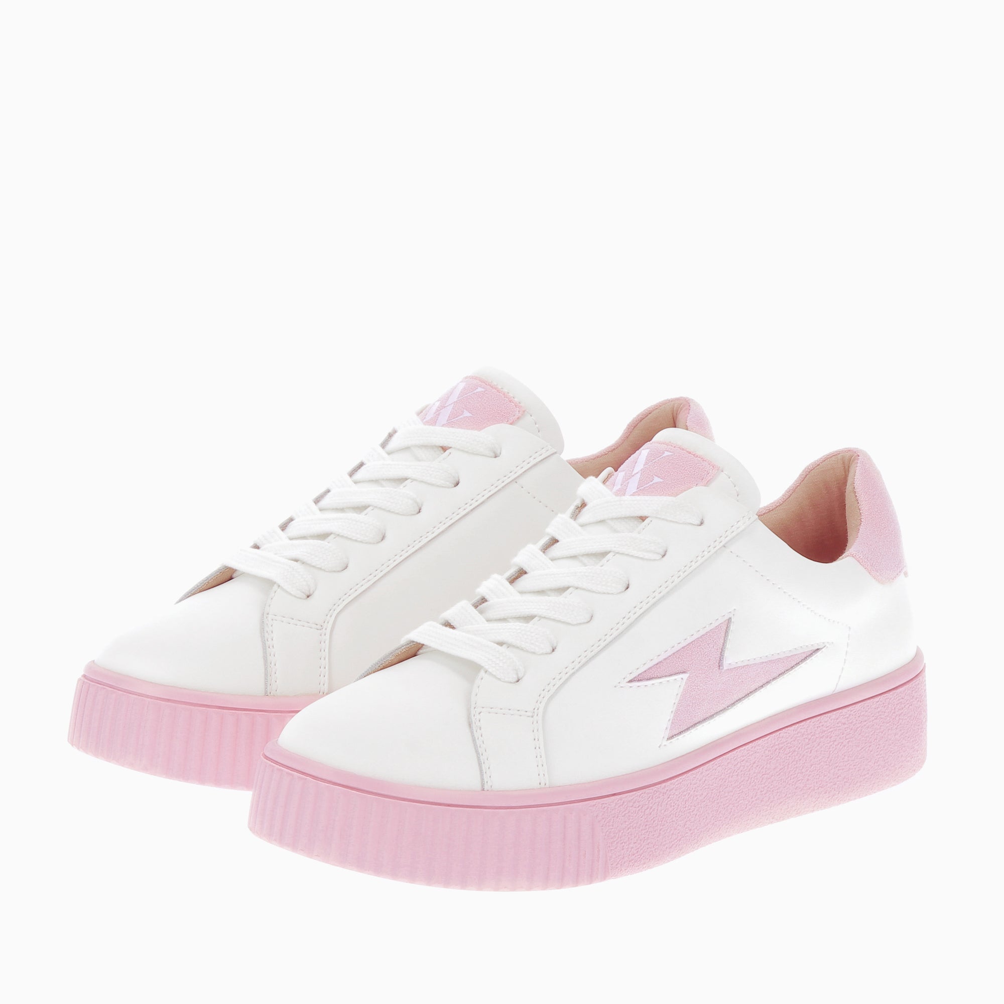 La chaussure cheap rose et blanche