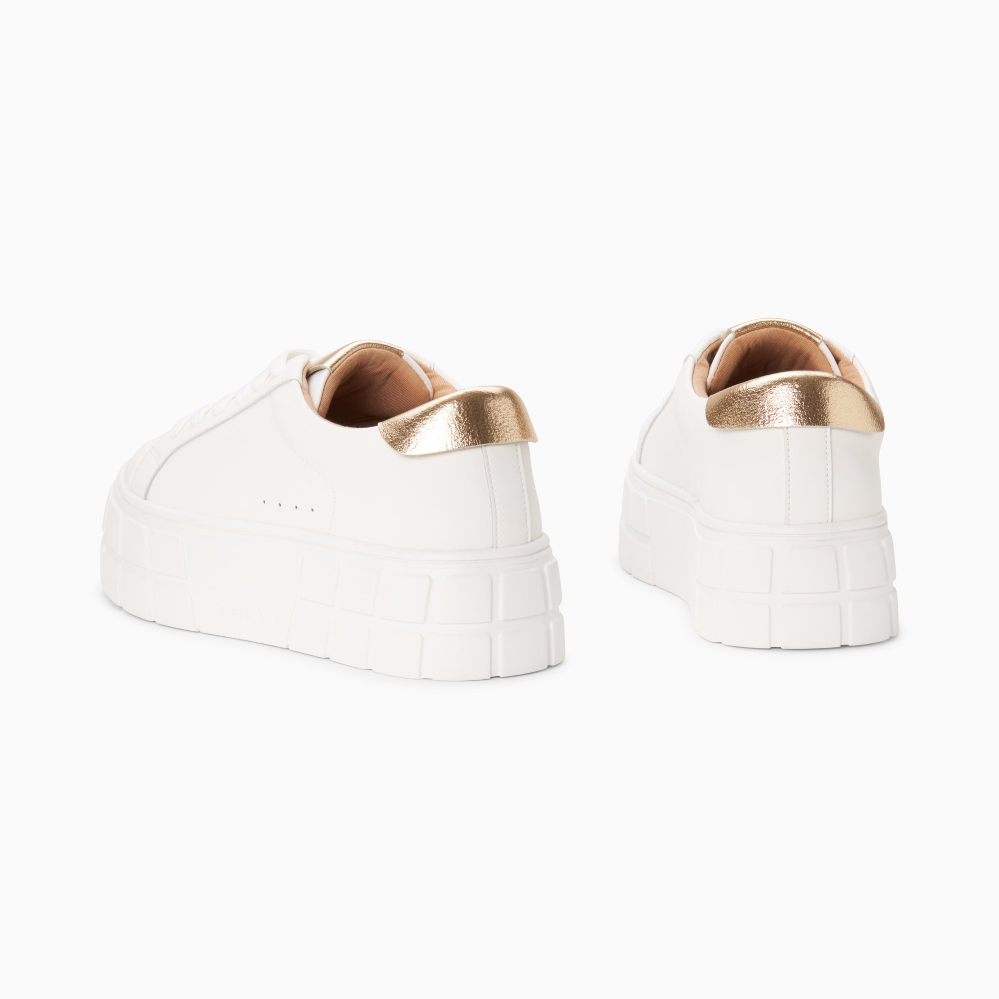 White and gold hot sale platform sneakers