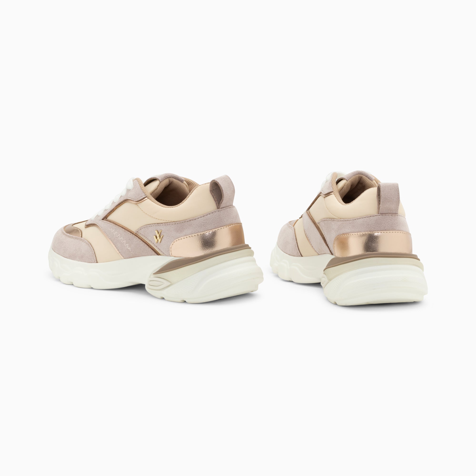 Alexane lilac and rose gold thick soled sneakers Vanessa Wu