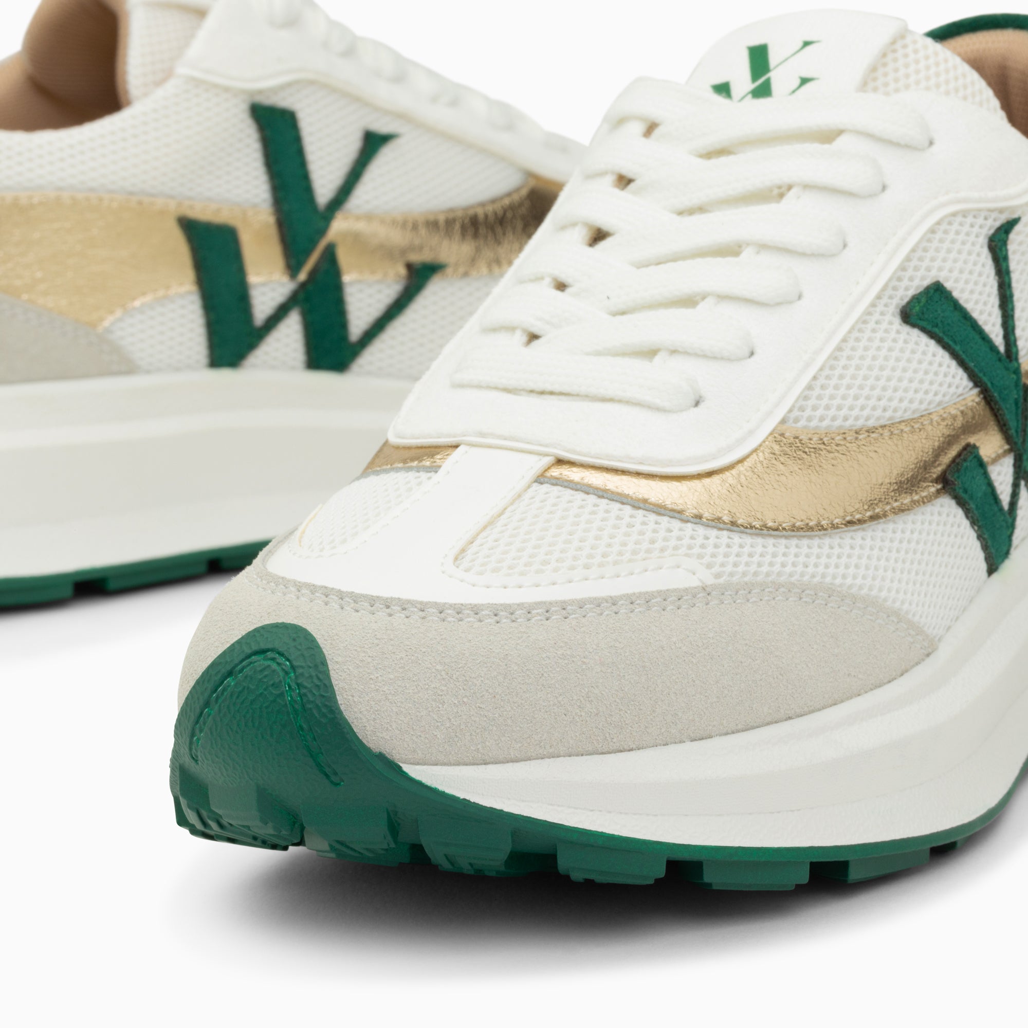 Green and gold tennis 2024 shoes