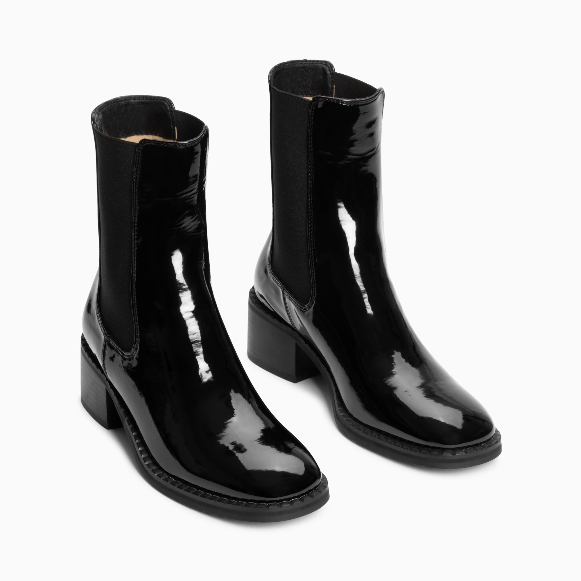 Boots vernies noires hot sale