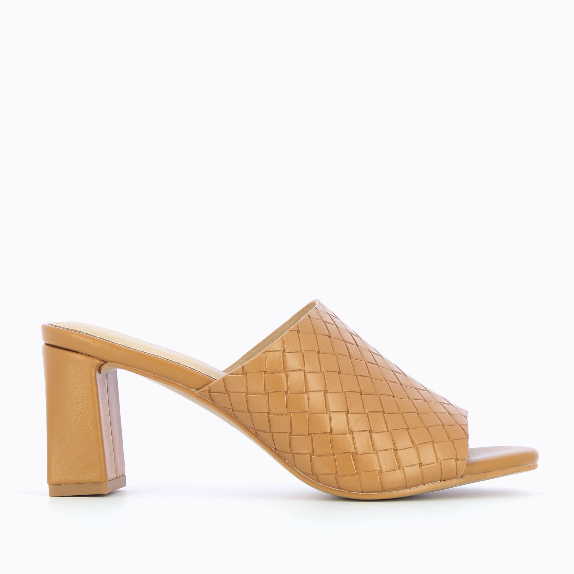 Mules talon Melaurie camel effet tress Vanessa Wu