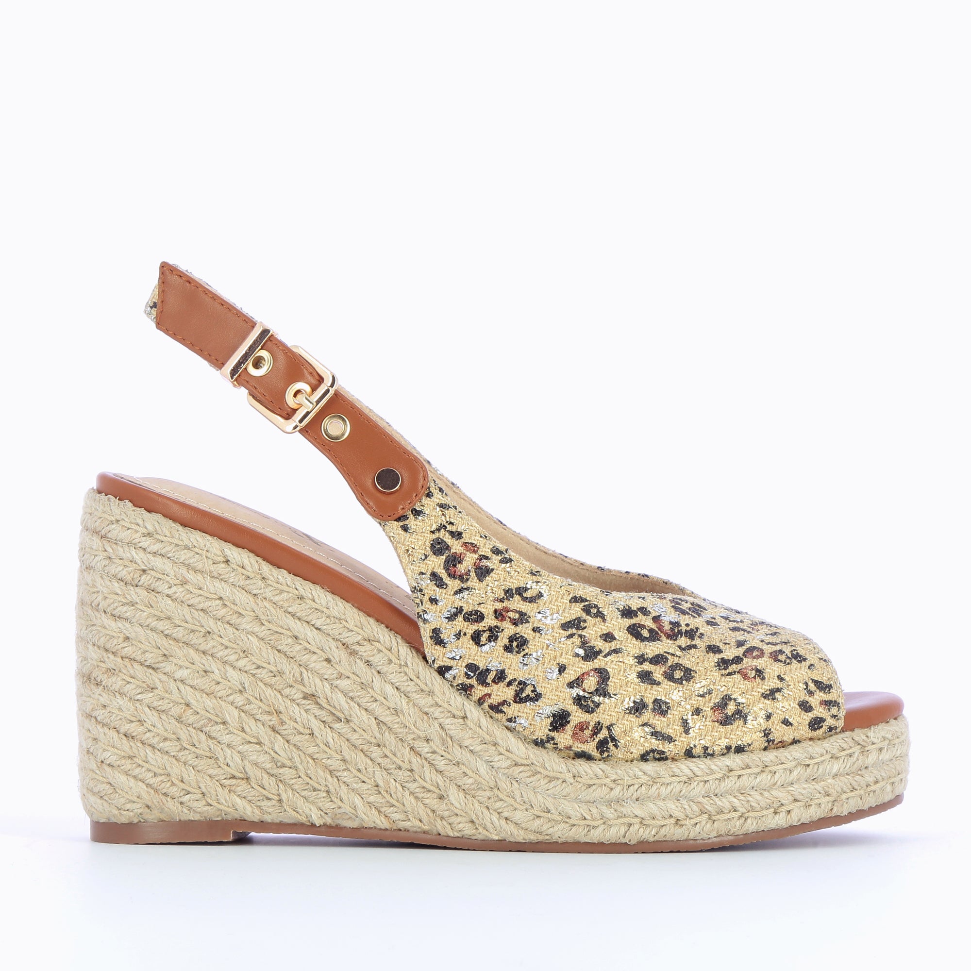 Leopard on sale sandals wedge