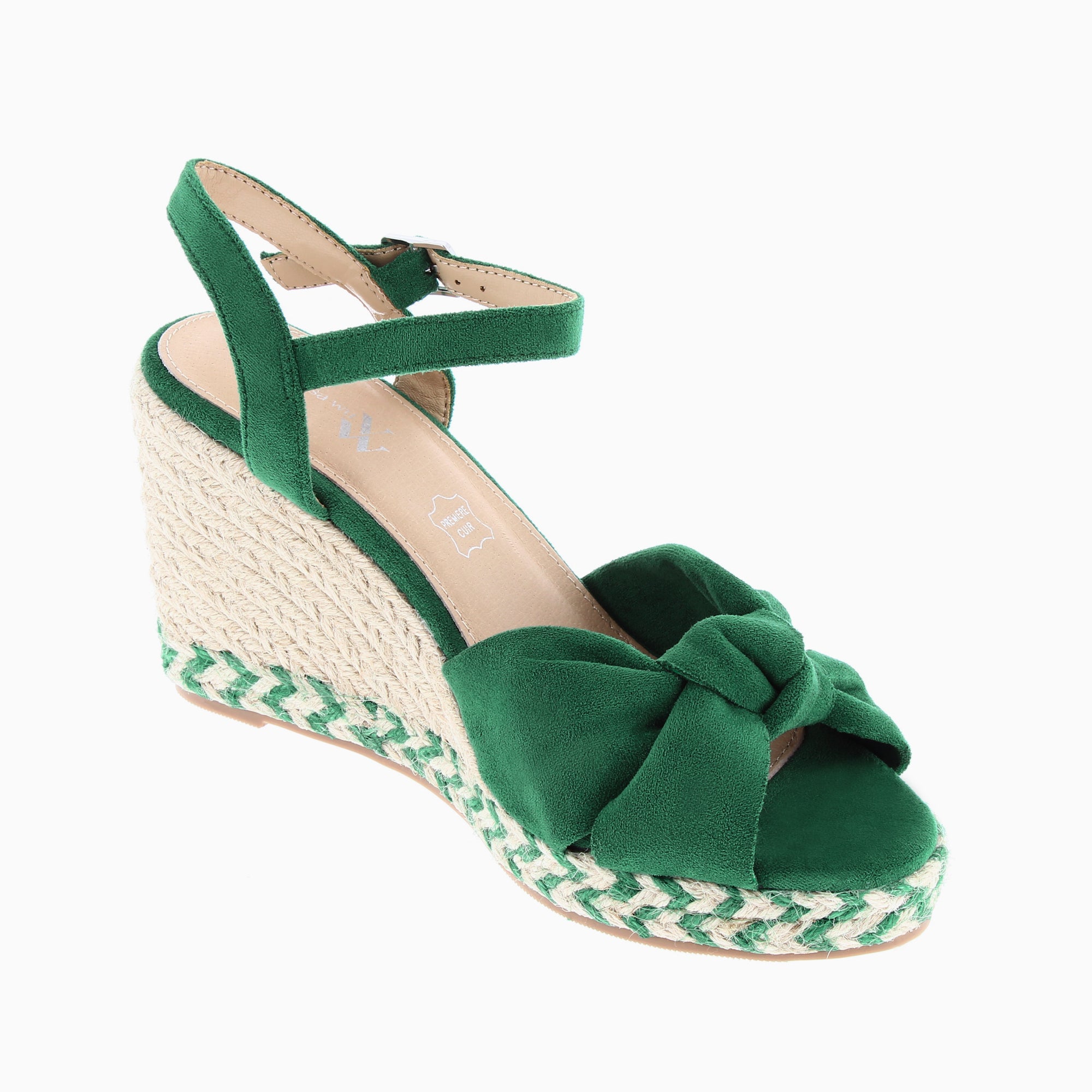 Chaussure compensée verte new arrivals