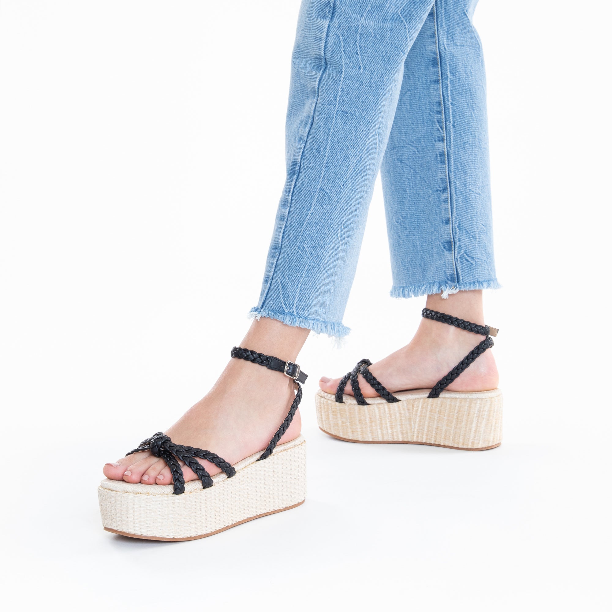 Buy Chloé Odina Braided Cotton Platform Sandals - Off-white At 40% Off |  Editorialist