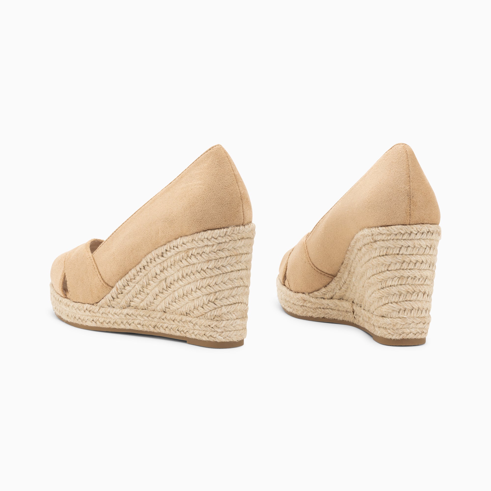 L onie beige peep toe wedge sandals Vanessa Wu