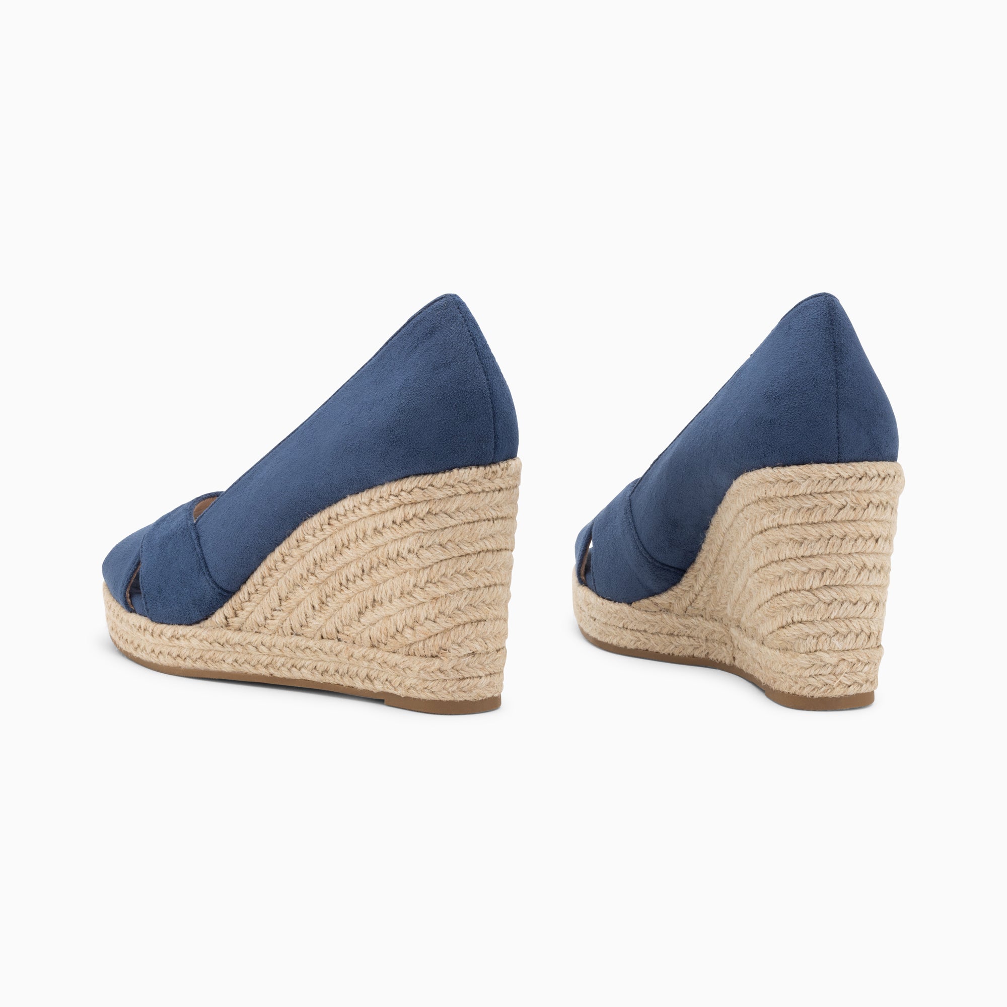 Navy blue deals peep toe wedges