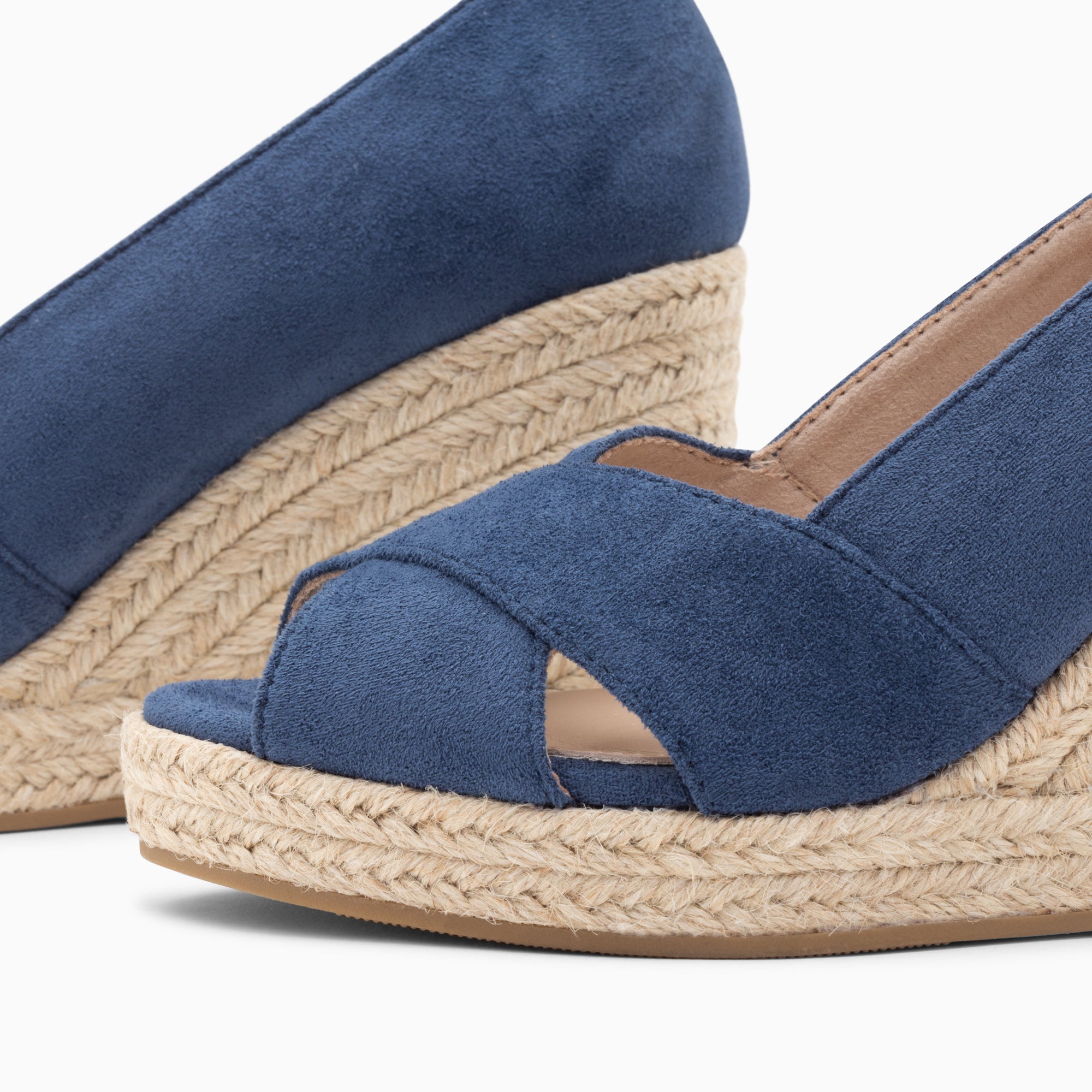 Navy peep outlet toe wedge sandals