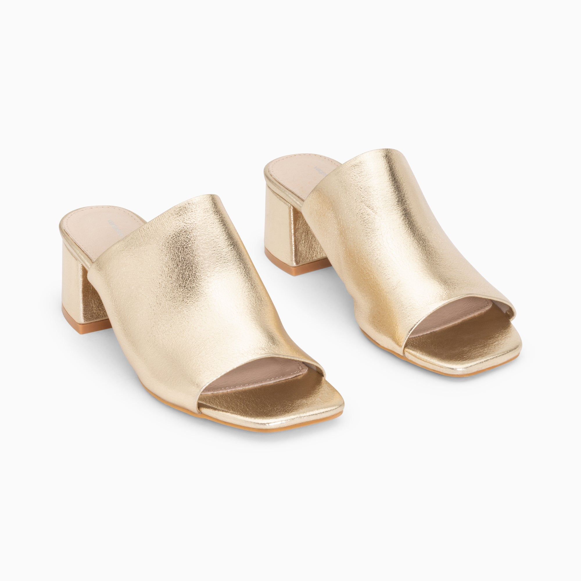 Helene gold peep toe heeled mules Vanessa Wu